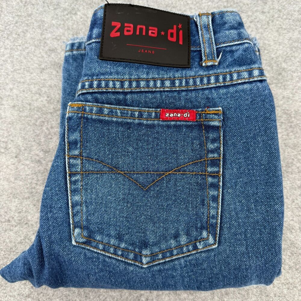 Zana Di‎ Jeans Women's 1 Blue Tie Dye Fringe Bottom Flare Bootcut Y2K Vintage